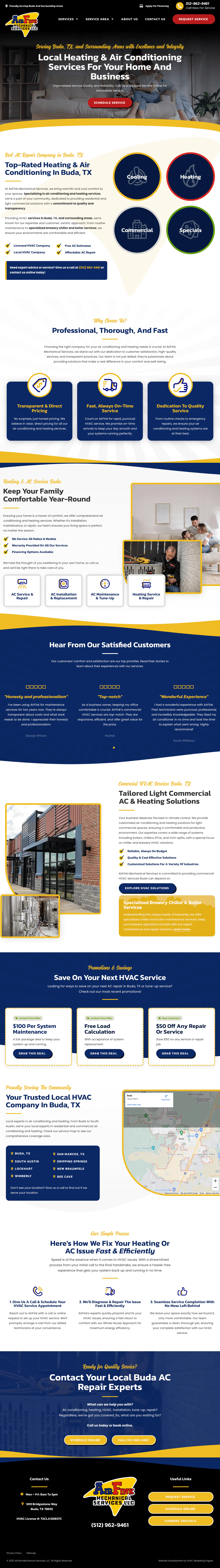 AirFink HVAC website design and development
